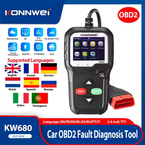 2026 KONNWEI KW680 Professional Car OBD2 Fault Scanner Auto Diagnostic Tools Car Scanner Tool Diagno