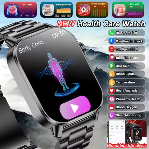 2026 NEW Upgraded Health Check Smart Watch Blood component analysis Blood Pressure ECG Test Blood Ox