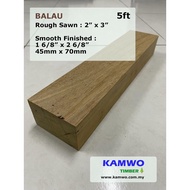 KAYU Timber Bales (Rough, S4S, E4E, E2E) -2" x 3" x 5ft - (Balau Wood)