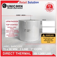 Thermal Barcode Label Sticker - UK 70x30 mm / 70 x 30 mm / 70x30mm / 7X3 CM Sticker