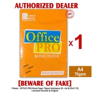 OFFICE PRO Bond 20 Bond Paper Papers A4 8.25x11.75in 70gsm Sub. 20 OFFICEPRO YELLOW Label - 1 Ream