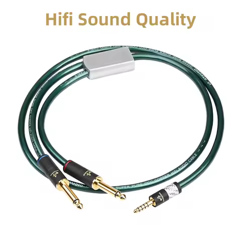 Hifi OCC 4.4mm Balance to Dual 6.5 TRS Audio Cable Hi-end 4.4 to Dual 6.35mm Cord for Pha2a WM1A 1Z 