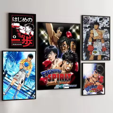 Anime H-Hajime No Ippo Whitepaper Poster Waterproof Paper Sticker Coffee House Bar Aesthetic Art Wal