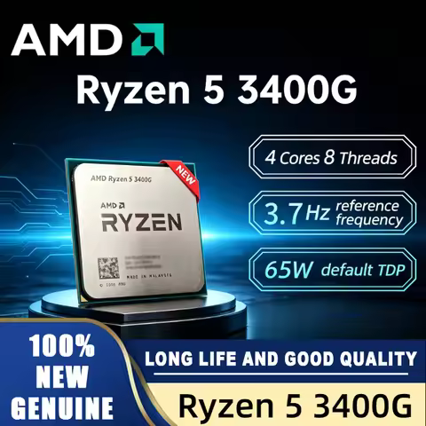 AMD Ryzen 5 3400G YD3400C5M4MFH 4-Core Socket AM4 CPU Processo 3.7GHz 8-Thread 65W AMD Ryzen 5 3400G