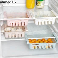 AHMED Freezer Crisper Box, Save Space Retractable Drawer Storage Rack, Multi-function Keep Fresh Anti-collision Pull-out Refrigerator Storage Basket Refrigerator