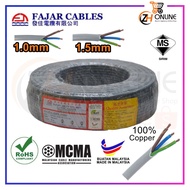 FAJAR CABLE 3 CORE CABLE 1.0mm 1.5mm WIRE 90METER [ 100% Original With SIRIM ] FAJAR WIRE FAJAR 3COR