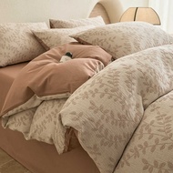 This is Very Soft~Cotton Three-Layer Yarn Yarn Yarn-Yarn Jacquard Bed Four-Piece Set Pure Cotton Stu