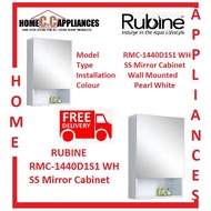 RUBINE RMC-1440D1S1 BK/WH SS Mirror Cabinet