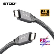 STOD USB 3.1 Gen 2 Type C Cable To USB C Main PD 100W 5A Fast Charging Super Data 10Gbps USB3.1 For Thunerblot 3 4K 60Hz HDMI Macbook Pro Ipad Air Mac Imac Huawei Mate 40 Samsung S20 S10 Note 20 Mi HP Dell Monitor Quick Charge USB-C Charger Cord