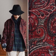 紅色腰果花羊絨羊毛粗花羊毛 中性西裝毛外套