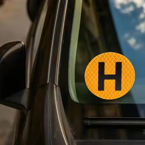 3 H Historical Vehicle Sign 60mm Waterproof Reflective Sticker with Strong Adhesive Car and Motorcyc