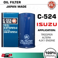 Vic C-524 Oil Filter ISUZU TROOPER 2000, BIGHORN, DMAX 3.0, ALTERRA, 4JX1 ENGINE