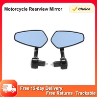 Pair of Motorcycle End Bar Rearview Mirror Universal 7/8" Handle Bar 360°Swivel & Angle Adjustable S