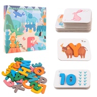Bảng chữ cái Flashcard câu đố hình ảnh trò Đố chữ số bằng gỗ ABC học bảng chữ cái và phù hợp với Fla