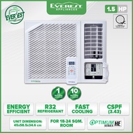 EVEREST 1.5HP Non Inverter Window Type Aircon/ Fast Cooling/ Healthy Air Filter/ Remote/ 18-24 sqm