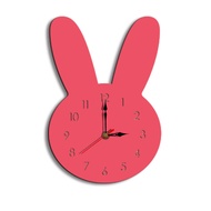 นาฬิกาไร้เสียง Hiasan Kamar การ์ตูนรูปกระต่ายสุดสร้างสรรค์สำหรับเด็กนาฬิกาอะคริลิคติดผนัง