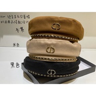 Chanel6666 White Plush Embroidered Double C Badge Baseball Cap