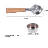 DeLonghi 51MM Không Đáy Portafilter Thép Không Gỉ 304 Giỏ Lọc Cho EC680 EC685 Máy Pha Cà Phê Espress