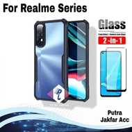 case realme 7 / 7i / 7 pro casing shockproof + tempered glass realme 7 - hitam realme 7i