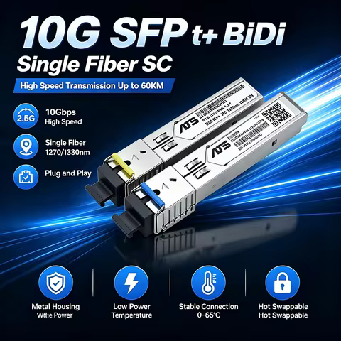 10G SFP+ SC Module BiDi 10/20/40/60KM Single Fiber Single Mode Transceiver 1270/1330nm DDM Compatibl
