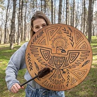 (BEYX) Shamanic Drums Holy " Bird" Vegan Drums Sound Healing Tools Siberian Drums Spiritual Music Sh