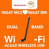 Mercusys MU6H AC650 USB WiFi Adapter | 5GHz & 2.4GHz Dual Band | Streaming HD & Permainan Lancar