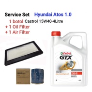 Hyundai Atos 1.0 Service Set (Castrol 15W40_4L +oil Filter 26300-2Y500 +Air Filter 28113-02510)