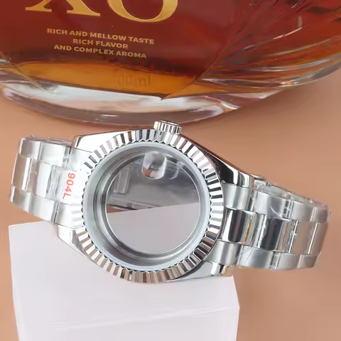 36mm 39mm Silver NH35 Watch Case fit Datejust NH35 Case Steel Oyster/Jubilee Strap For Seiko NH35 NH