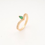 Hyl Jewelry 196J huruf Cincin Titanium Wanita Emas Muda Anti Karat Asli Silver Emas Couple Dewasa Da