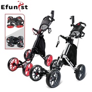 Golf Push Cart 4 Wheel Golf Bag Cart  Foldable Aluminum Push Golf Cart Golf Trolley Foot Brake Umbre