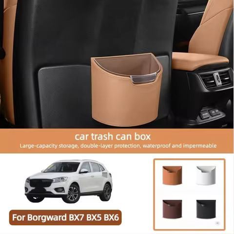 For Borgward BX7 BX5 BX6 2024 2025 Car Trash Can Seat Back Storage Box Double Layer Hanging Vehicle 