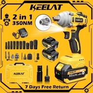 KEELAT Cordless Impact Wrench KID0012 Electric Wrench Drill Tool Gun 1/2'' 1/4''Driver Battery Impac