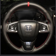 ydyCar Steering Wheel Cover Genuine Leather For Honda Civic Civic 10 2016-2019 CRV CR-V 2017-2019 Ca