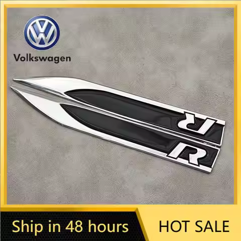 For VW Volkswagen Jetta MK5 Golf 2pcs Metal Logo R Emblem Car Fender Side Badge For Volkswagen VW Pa