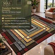 Odiana 6XL 3D Velvet Carpet (200x300cm) - Luxury Soft Anti-Slip Area Rug for Living Room & Home Deco