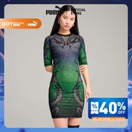 PUMA PRIME/SELECT - ชุดเดรสผู้หญิง PUMA x ARIES ARISE สีเขียว - 63107651