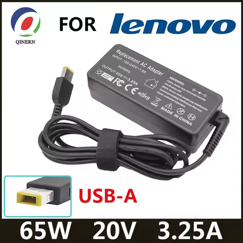 20V 3.25A 65W USB AC Laptop Charger Power Adapter For Lenovo Thinkpad X301S X230S G500 G405 X1 Carbo