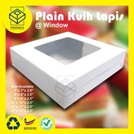 ( 100pcs ) White Kuih lapis &amp; kuih Talam box With Window 8"/9"/10"11"/12"x 2.5"