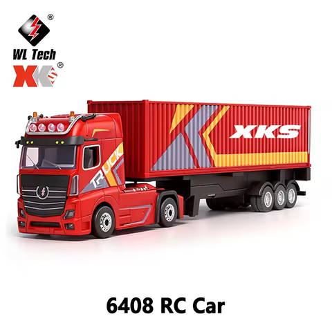 Wltoys 6408 1:64 mini alloy 4WD container truck, 2.4G remote control tractor with trailer, drift rac