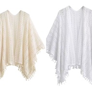 Retro Ethnic Fake Knit Fringe Cardigan