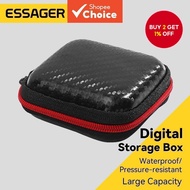 New New Essager Mini Portable Earphone bag Headphone USB Cable Case Storage Box Wallet Carrying Pouc
