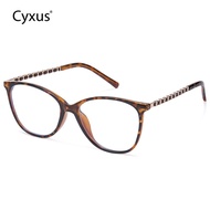 Cyxus Womens Blue Light Glasses Square Bright Black Frame Clear Lenses Korean-Euro Minimalist Style 