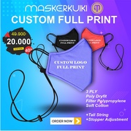 Premium Custom Full Print Mask with String Stopper Adjustment
