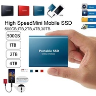 T5 500GB/1TB/2TB/4TB/30TB Solid State Drive Ultra-thin Fast Transfer Large Capacity Waterproof Anti-shock Data Storage Portable Type-C External Solid State Disk Mobile SSD for Laptop T5 Compact External