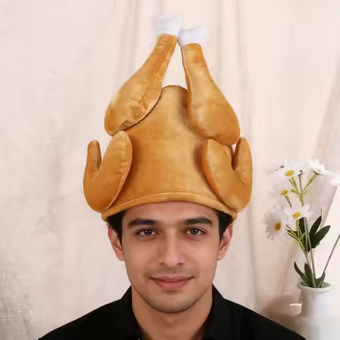 1pc Funny Carnival Chicken Leg Hat Halloween Thanksgiving Decoration Turkey Hat Adult Carnival Hat P