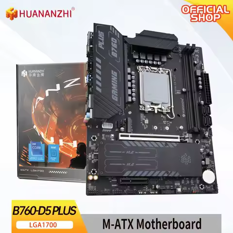 HUANANZHI B760M D5 PLUS DDR4 Motherboard Support 12 13 14 Gen Intel B760 LGA 1700 CPU 12100F 12400F 