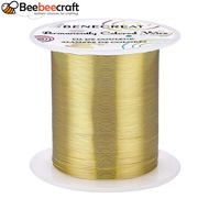 1roll Round Copper Wire for Wire Wrapped Jewelry Making Light golden 22 Gauge 0.6mm 164.04 Feet(50m)