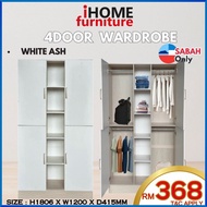 iHOME SABAH FURNITURE 🔥READY STOCK🔥4X6 FT 4 Door Wardrobe I high class wardrobe I wardrobe murah I f