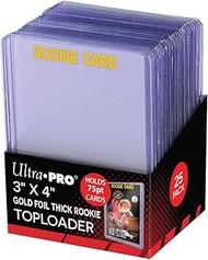 Ultra Pro 3" X 4" Rookie Gold Thick 75PT Toploader 25ct