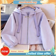 Women's Loose Fit Casual Anorak Jacket Cropped Sporty Windbreaker